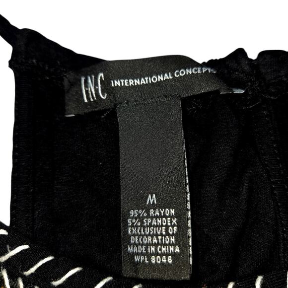 INC Medium Women's Beaded Black Sleeveless Maxi BOHO Sun Dress Miss Size 8 10 M - Picture 5 of 7